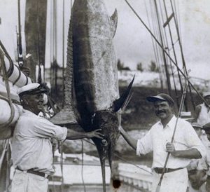 Hemingway with fish