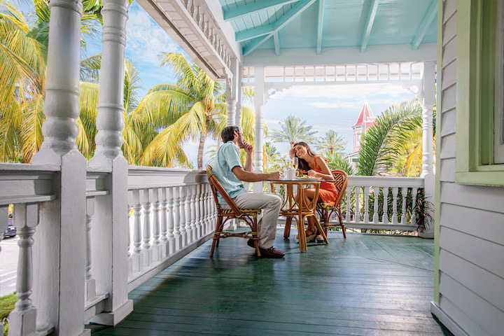 A couple dining on a porch in Key West