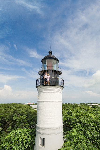 A couple at the top of the Key West Lighthouse