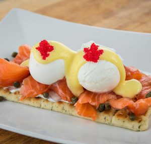 Salmon Benedict at Azur Key West