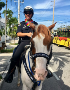 Key West police chief on horse