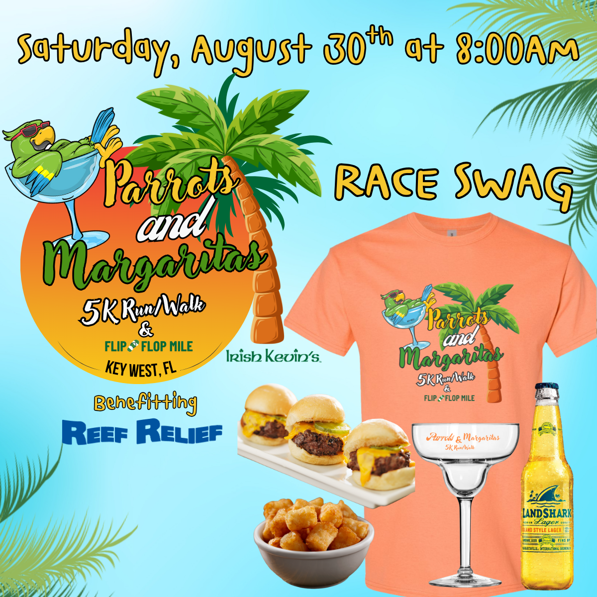 Parrots and Margaritas 5K promotional graphic