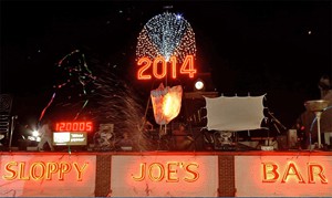 Four New Year's Eve "drops" take place in Key West to celebrate the arrival of the new year -- including the "conch shell drop" at Sloppy Joe's Bar. (Photo by Presley Adamson, Florida Keys News Bureau)