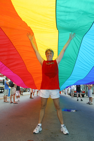 Gilbert Baker Key West rainbow flag