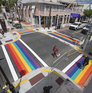 Key West rainbow crosswalks