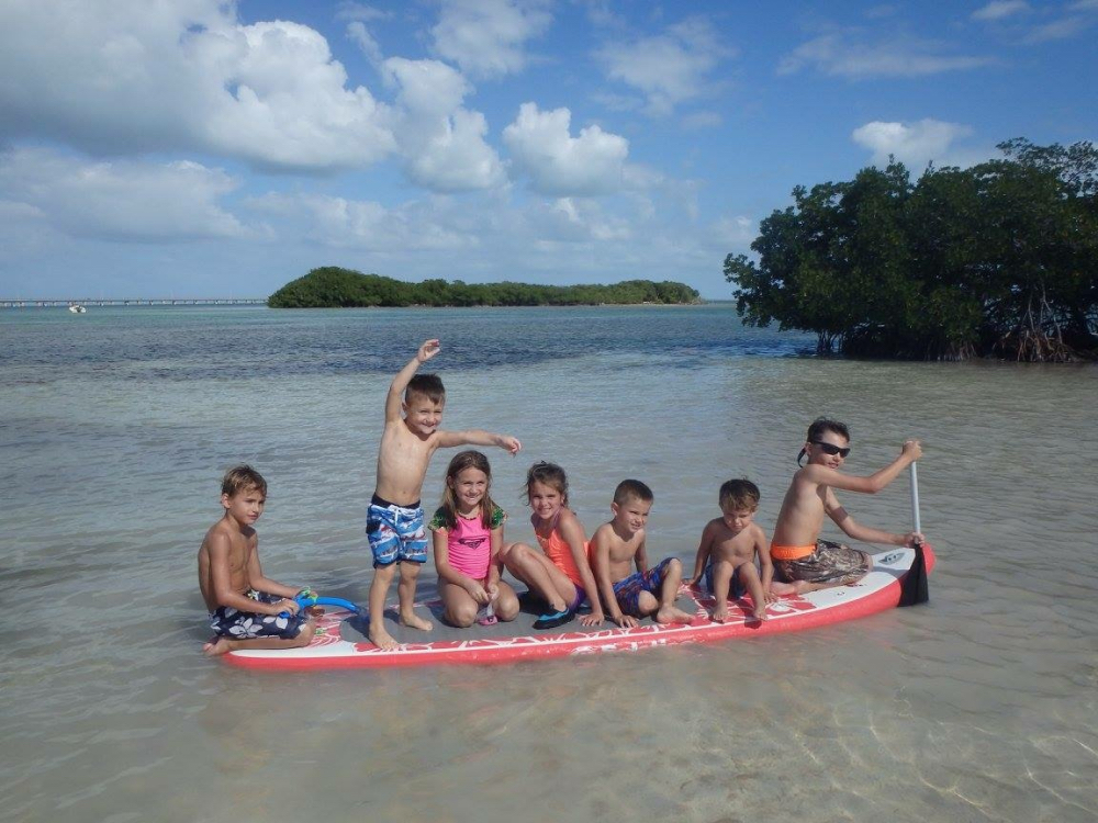 Florida Keys kids on a sandbar