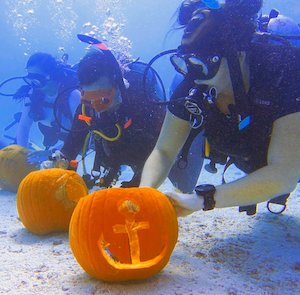 Underwater Pumpkin Carving Key Largo