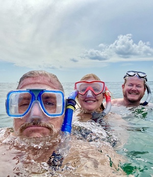 family snorkeling in Florida Keys