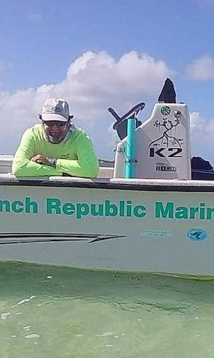 Man in skiff Lower Florida Keys