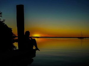 Florida Keys woman watching sunset