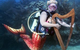 mermaid playing harp Lower Florida Keys
