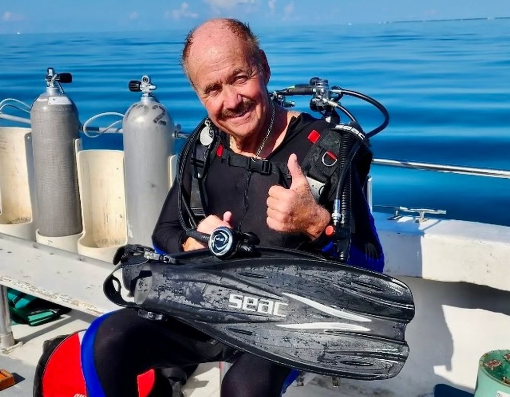 Diver on boat Florida Keys