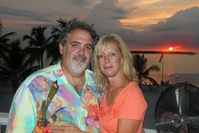 Landau with wife Julie enjoying a Keys sunset.