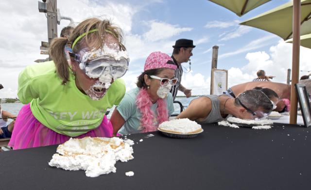 The festival’s final event, and undoubtedly its messiest, is the Mile-High Key Lime Pie Eatin’ Contest.