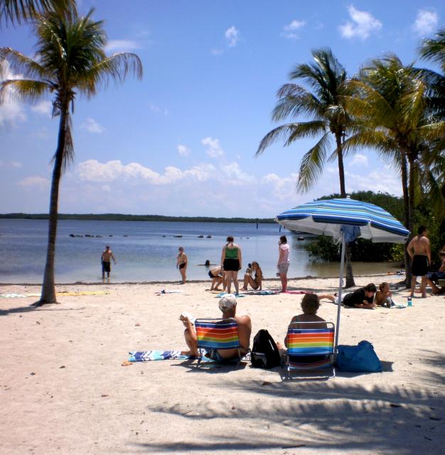 In Key Largo, John Pennekamp Coral Reef State Park, the first undersea park in the United States, is open for beachgoing, overnight camping, short hiking and scuba diving. 