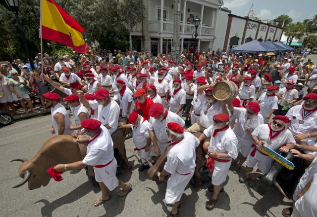 Look-alikes also take part in many other Hemingway Days activities, including Saturday’s offbeat “Running of the Bulls” that is a lighthearted salute to the annual event in Pamplona, Spain.