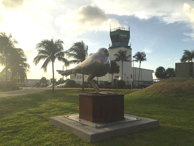 Avis Gloriae et Lavdis, created by artist Shelia Berger and installed at Key West International Airport, is one of nine works as part of the 81-mile-long Florida Keys Sculpture Trail.