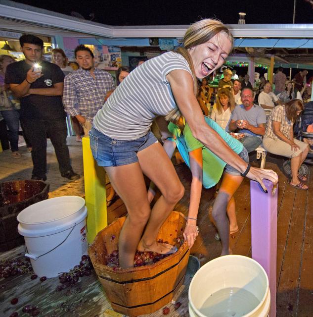 The hilarious grape stomping contest is a fun festival highlight.  