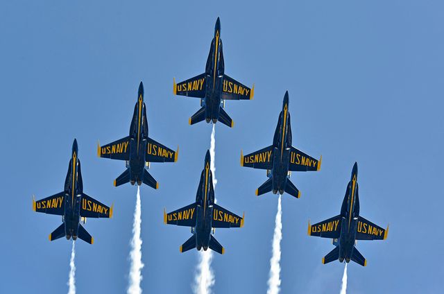 The legendary Blue Angels are internationally recognized for their superb formation flying and demonstrations of maneuvers used in aerial combat. Image: Mike Freas