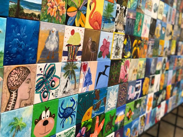 'The Connections Project: A Mosaic of the Keys' is a large-scale mural created each year out of nearly 400 individual 6-inch-square canvases painted or adorned by local artists and arts supporters.