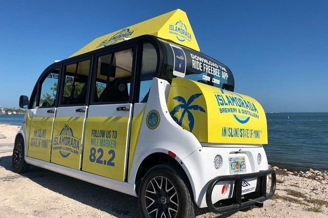 Freebee Islamorada operates on-call electric vehicles to transport passengers among Islamorada’s four islands. 