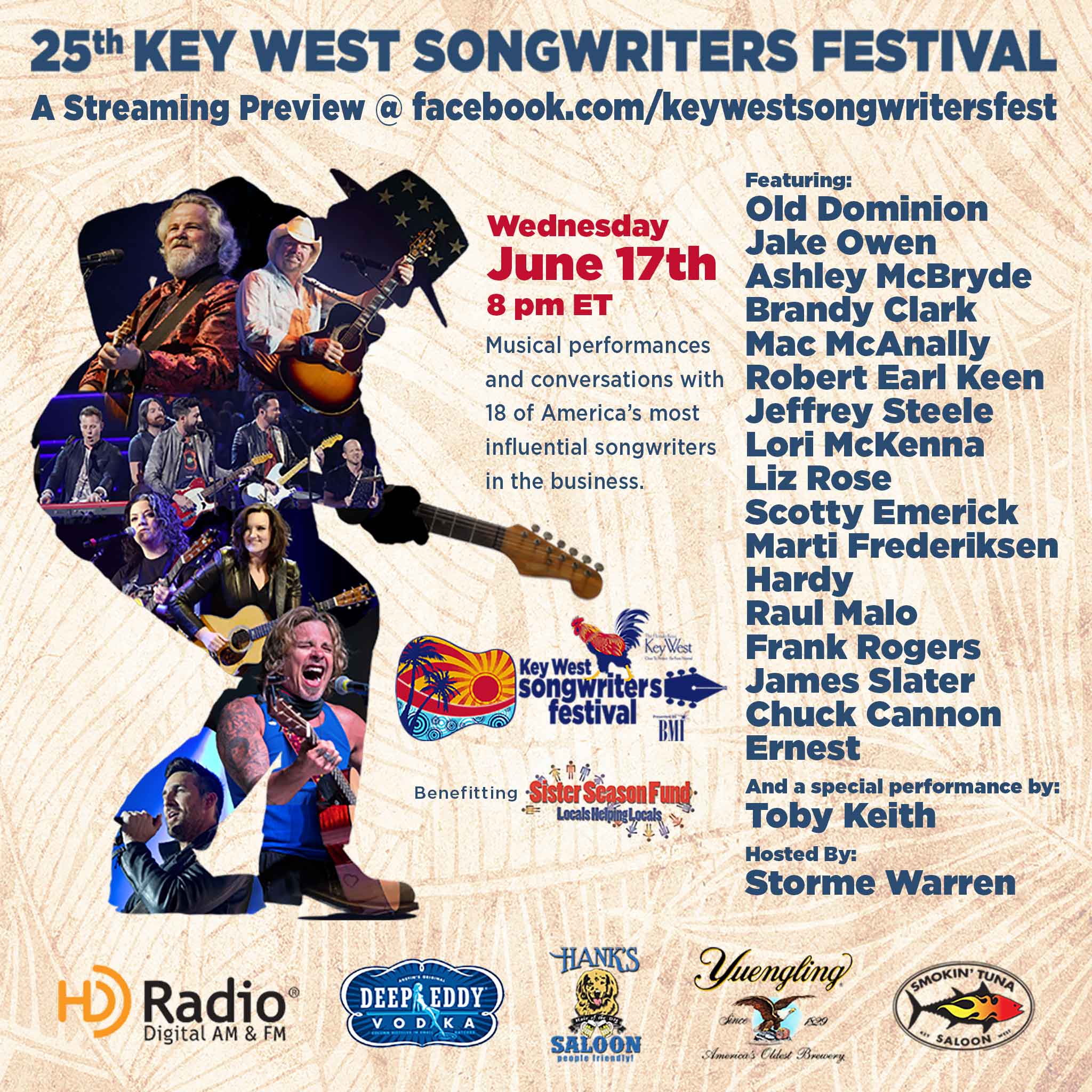 Key West Songwriters Festival to Offer AllStar Streaming Preview June 17