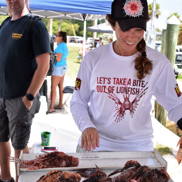 Teams vie for awards for the largest, smallest and most lionfish captured. 