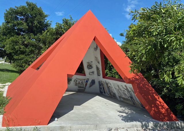 Red Nun by Jamie Emerson, was installed near the entrance of Crane Point Hammock at mile marker 50 in Marathon.