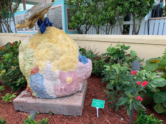 Sculptures recently installed in the pocket park at the end of Key West's Duval Street include 