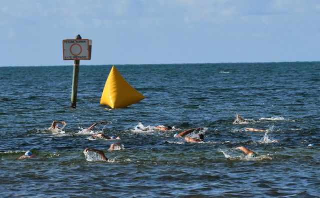 Each swimmer must provide a support crew and kayak or boat to accompany them around the island.