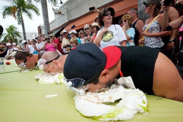 The festival’s undisputed highlight is the World Key Lime Pie Eating Championship 