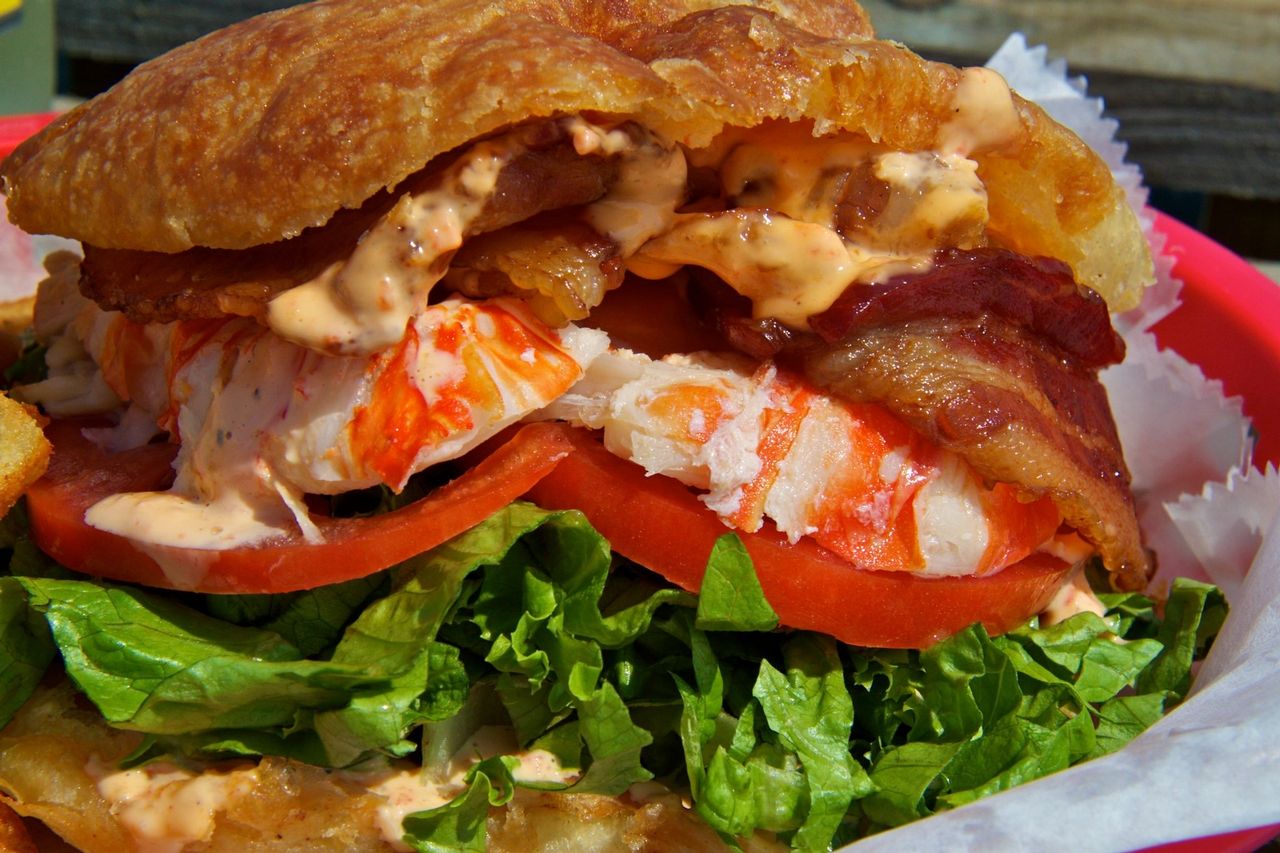 A lobster BLT from the Backyard Cafe at Key Largo Fisheries.