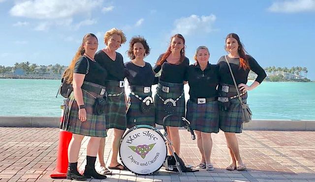 Blue Skye Pipes and Drums is the world’s only all-female pipe and drum corps.