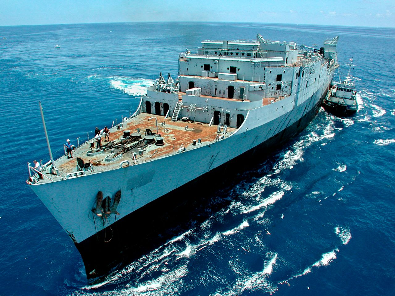 Spiegel Grove arrives from Virginia, where it spent years in a U.S. Navy mothball fleet after it was retired. 
