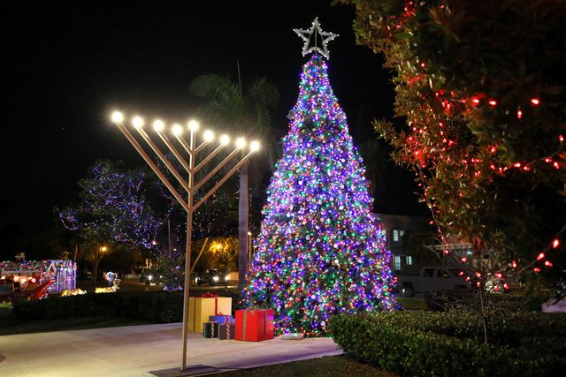 The City of Key West's Menorah Lighting takes place at Bayview Park. Photo: Carol Tedesco