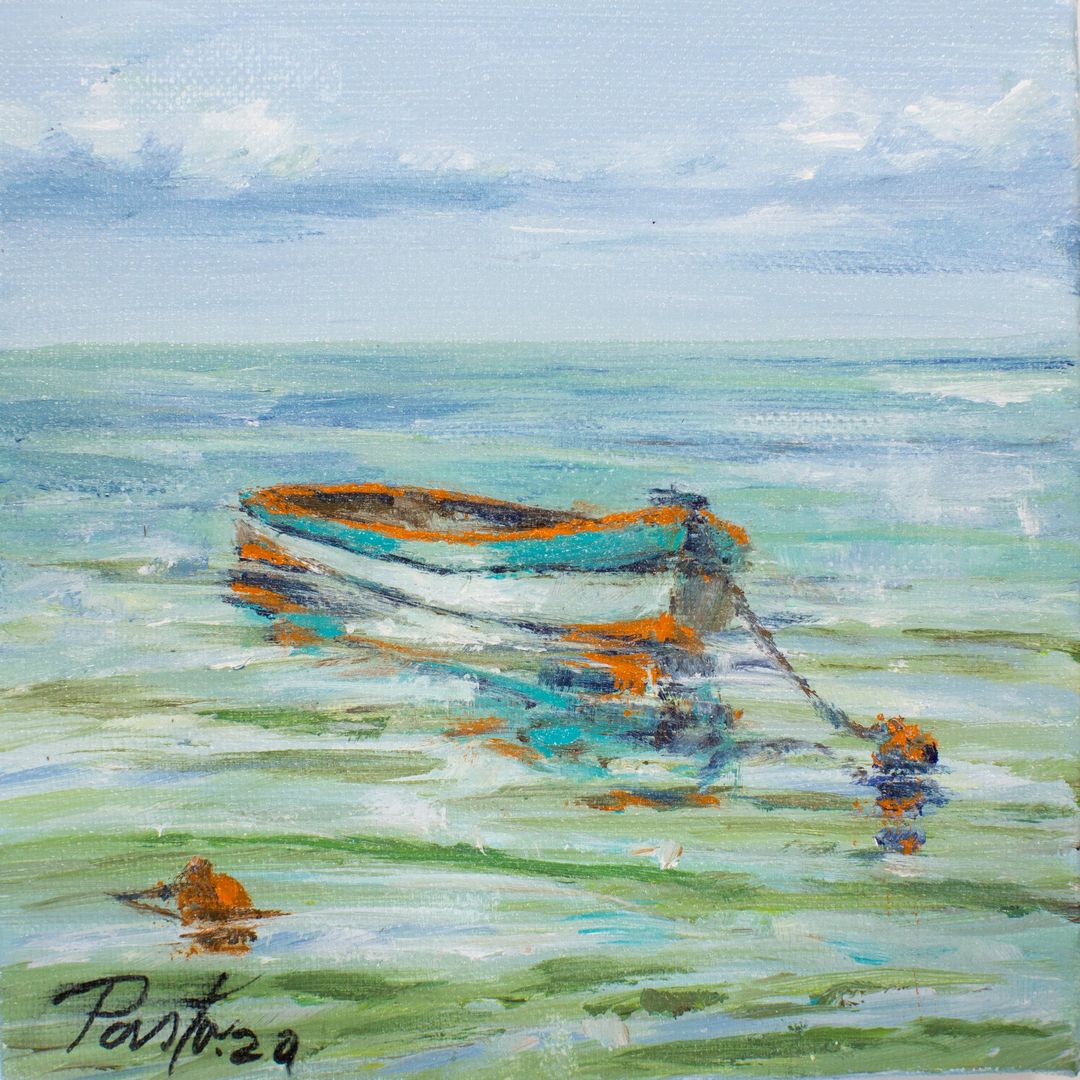 Islamorada-based artist Pasta Pantaleo's 2020 Connections Project painting focused on two of his life's passions -- coastal waters and old boats. 