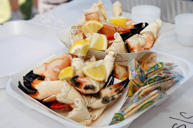 Fresh-from-the-boat stone crab claws are always a favorite. 