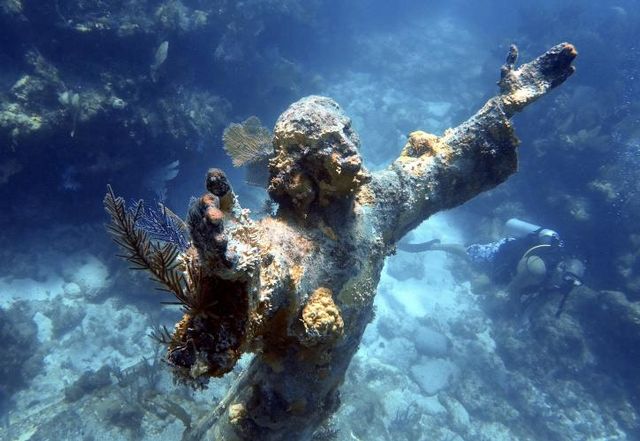 The Christ of the Deep statue within John Pennekamp Coral Reef State Park is a draw for divers and snorkelers from around the world. Photo: Jesus Ampueda