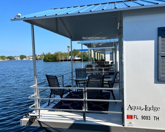 A new central reservation line and booking website are now operational for Aqua Lodge tiny-house-style houseboat accommodations in the Keys. Photo: JoNell Modys