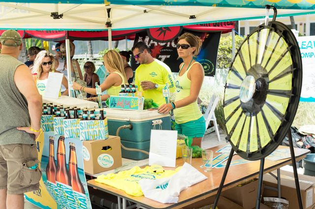 Islamorada Beer Company, pictured at a past BrewFest, offering its popular Sandbar Sunday pale wheat ale. 