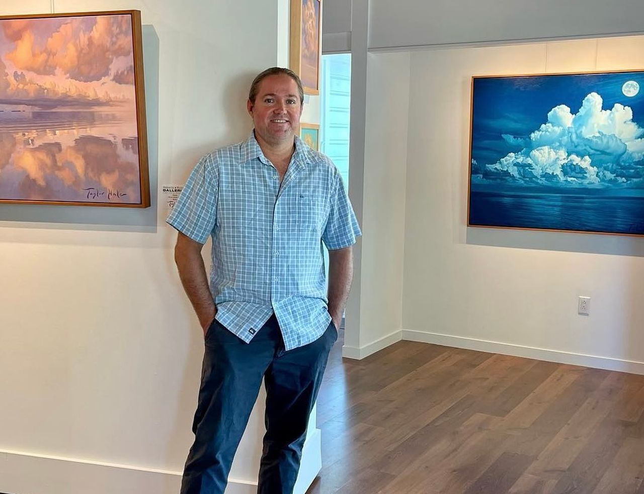 Artist Taylor Hale at the opening for his gallery showing at Kona Kai Resort in Key Largo. 