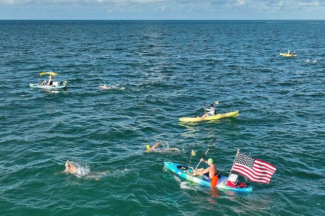 All swimmers in the 8-mile Swim for Alligator Lighthouse must have a support kayaker with them for the entire race. 