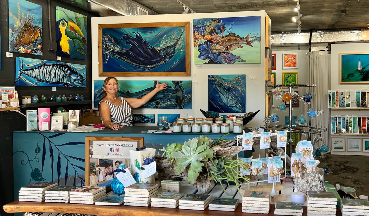 The Jessica Ann Art Gallery is a must-see stop on the Morada Way Arts & Cultural District's Third Thursday ArtWalk in Islamorada. Photo: JoNell Modys