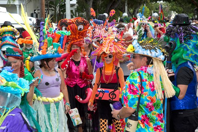 A group of revelers called the Key West Seaphony strolled through the streets during the 2022 Masquerade March. Photo: Carol Tedesco