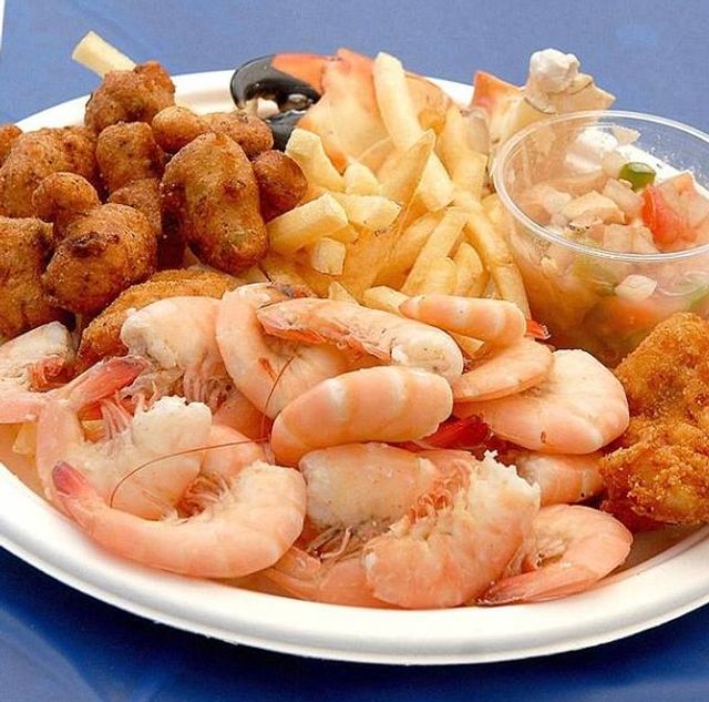 The savory seafood menu features fresh Key West pink shrimp, fried local fish and more. 