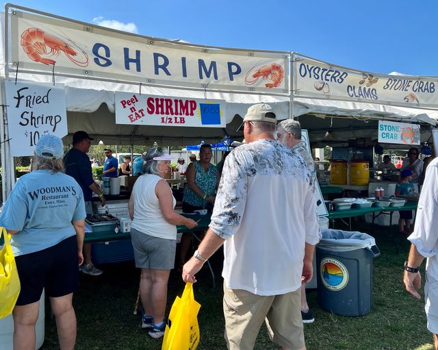 Attendees line up for plates of fresh fishermen-to-fork seafood favorites at the annual Marathon Seafood Festival. Photo: JoNell Modys