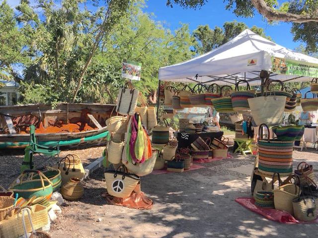 Wares for sale typically include handmade and upcycled jewelry, woodcrafts, paintings, fiber hangings, found-item creations, candles, preserves and eco-friendly health and beauty products. 