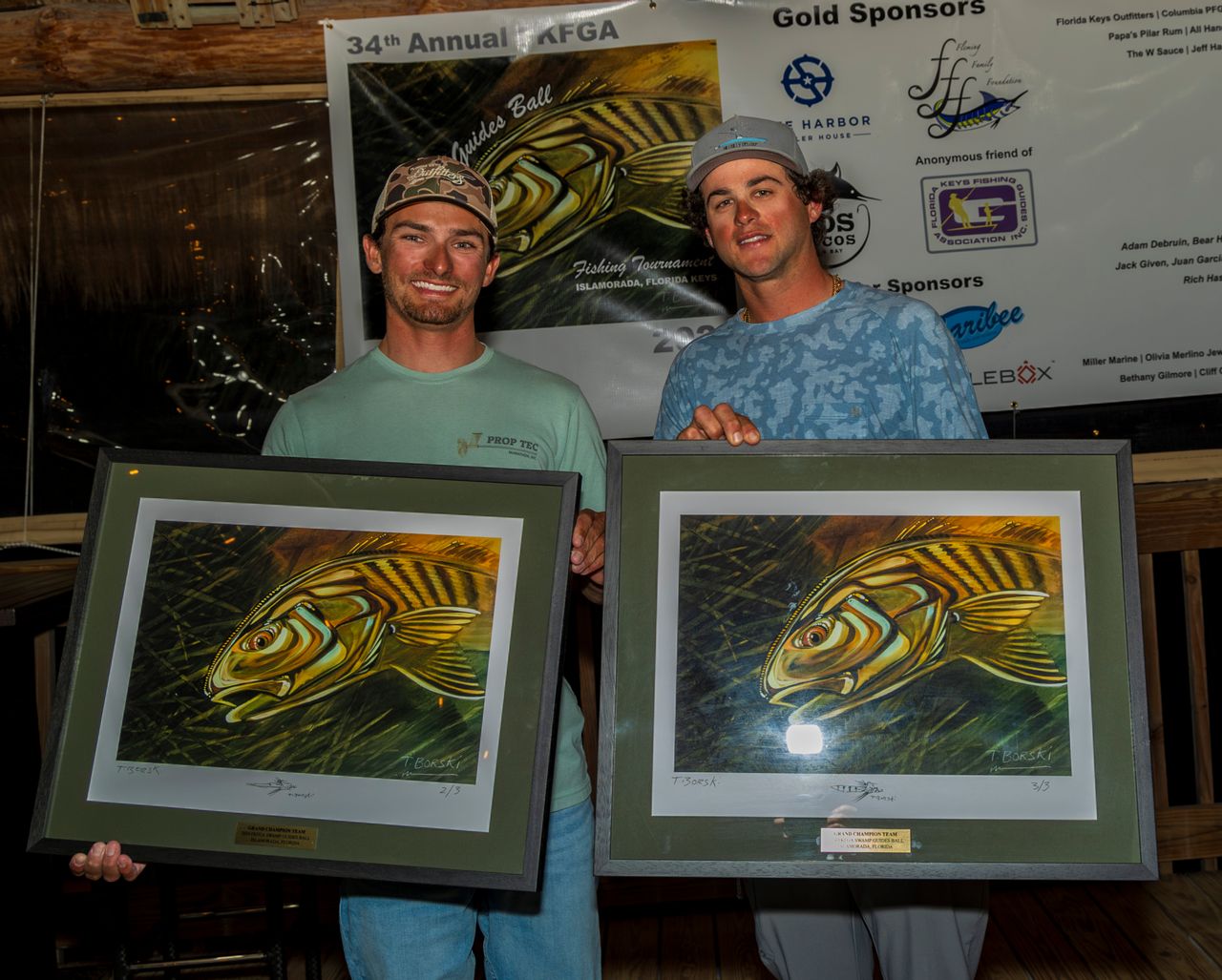 Grand champion team members Captain Pauly Ross and Captain KC Spaulding caught the winning slam of 13 bonefish, one redfish and six snook. 