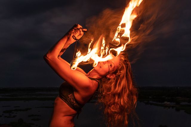 Kavallieros is a world-renowned fire dancer who has performed around the glob and now cals Key West home. 