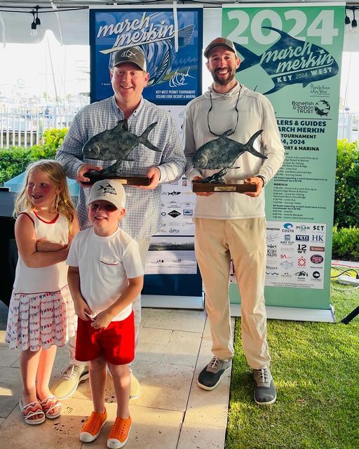 Robert Dougherty of Dallas, Texas, caught and released two permit to win the 2024 March Merkin, fishing with Captain Nick LaBadie. Photo: Loren Rea